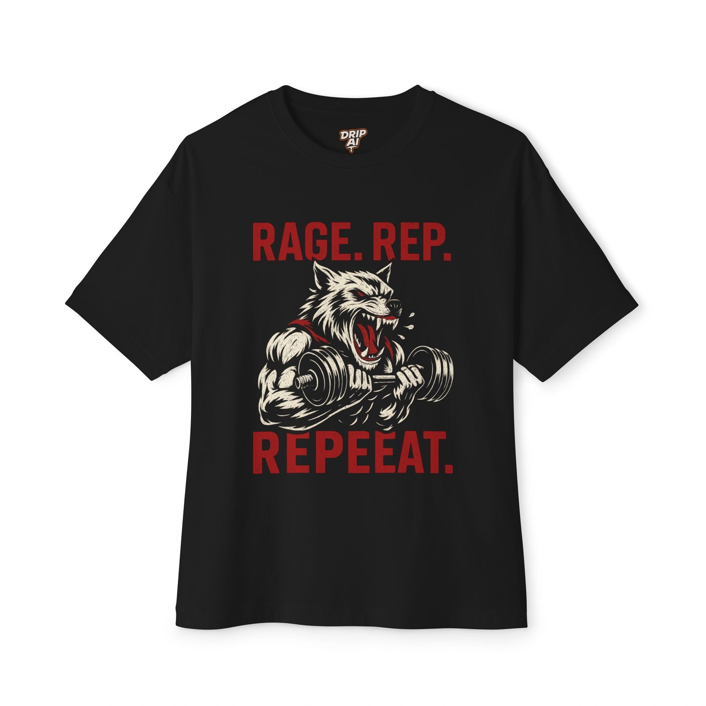 Oversized Tee RAGE REP REPEAT Wolf Gym Oversize T-Shirt