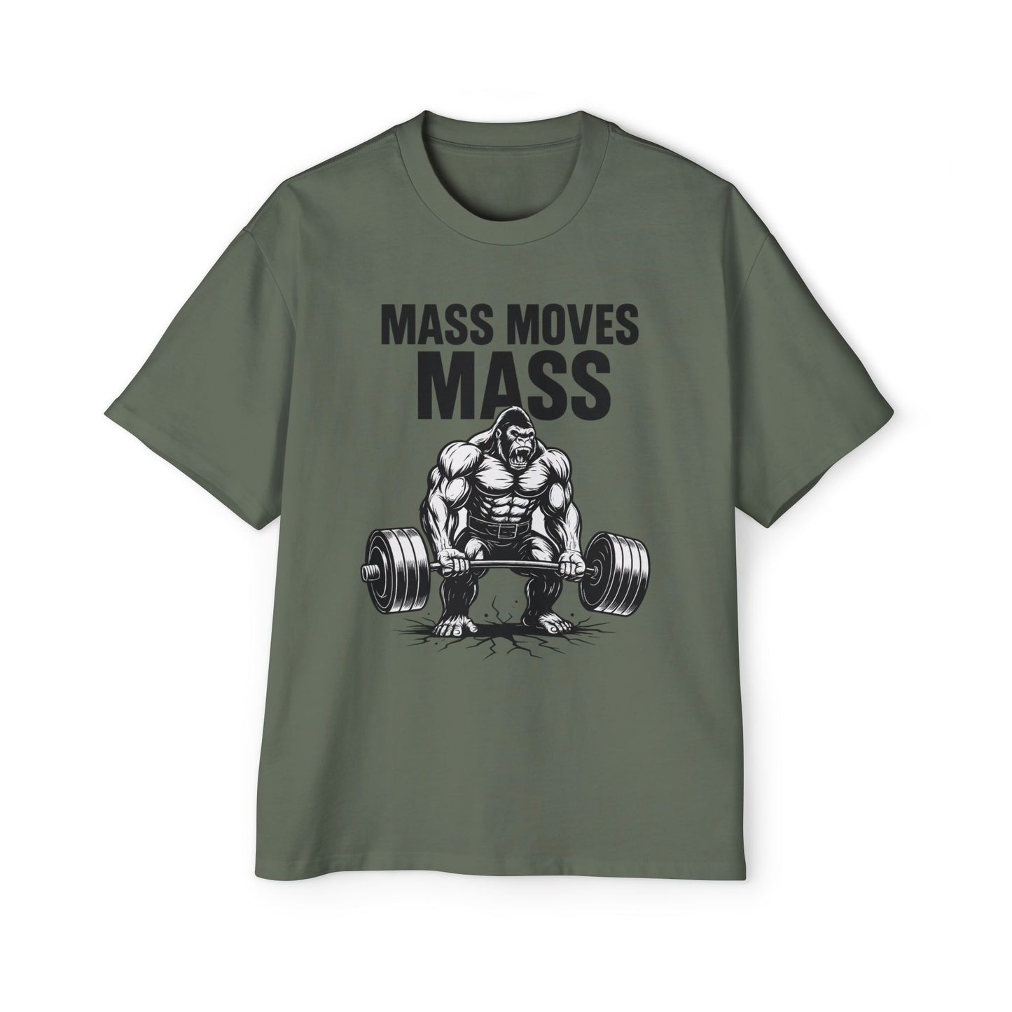 Mass Moves Mass Gorilla Tee | Oversized Heavy Gym Shirt