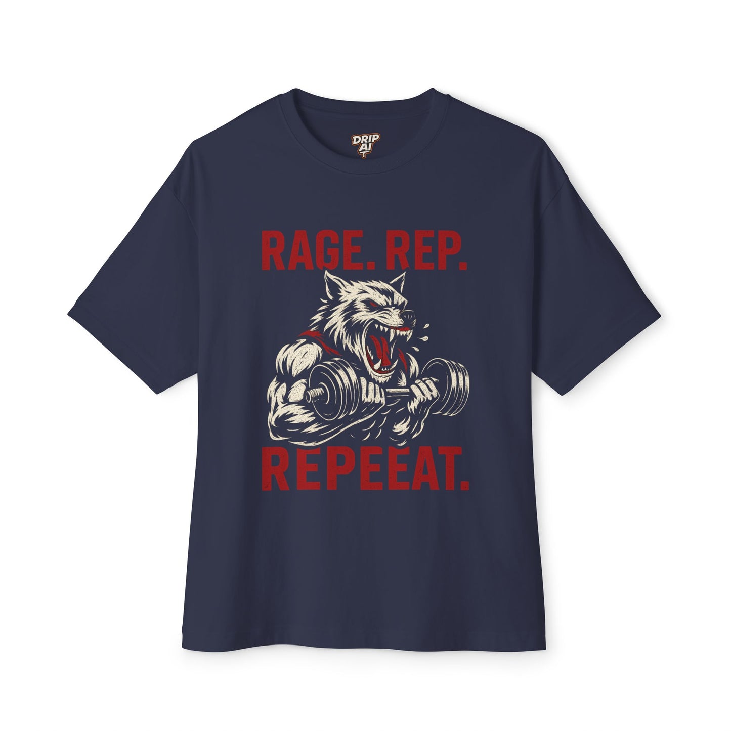 Oversized Tee RAGE REP REPEAT Wolf Gym Oversize T-Shirt