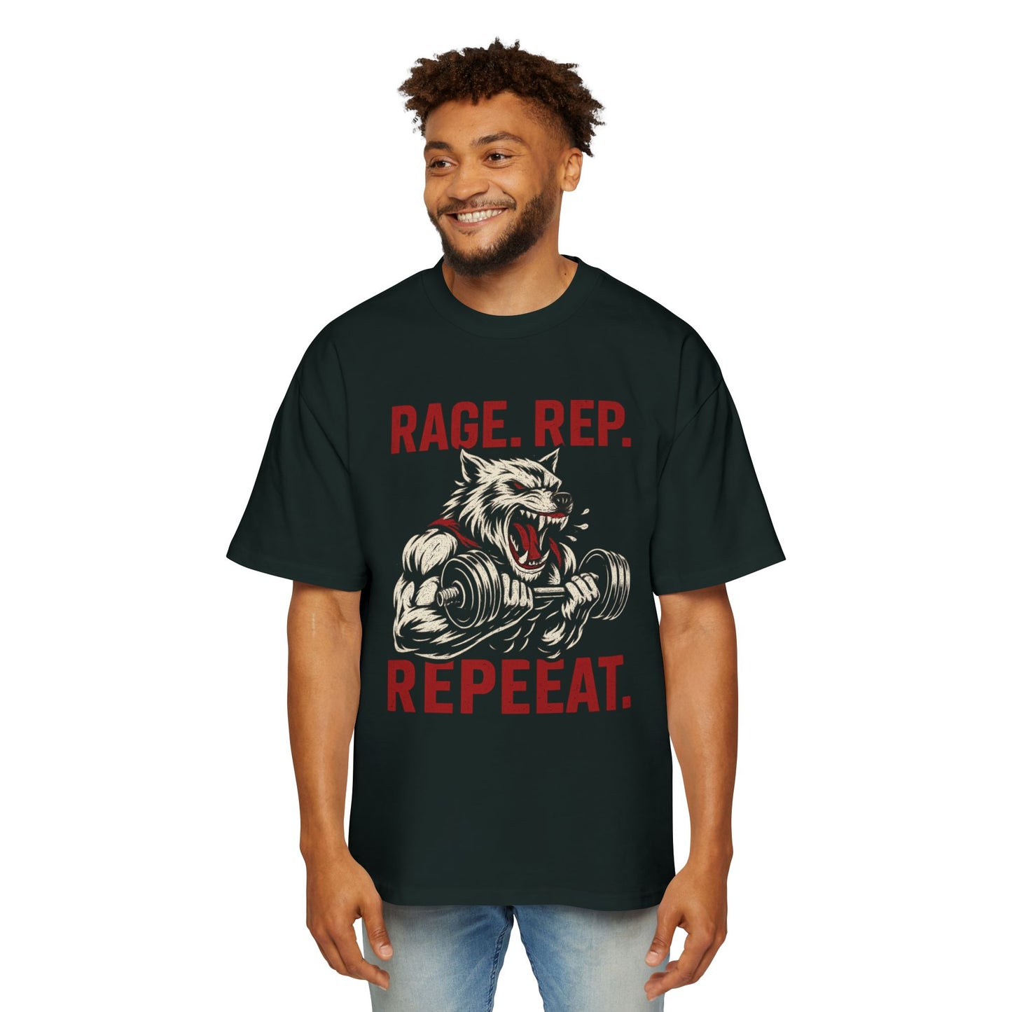 Rage Rep Repeeat Oversized Heavy Gym Tee