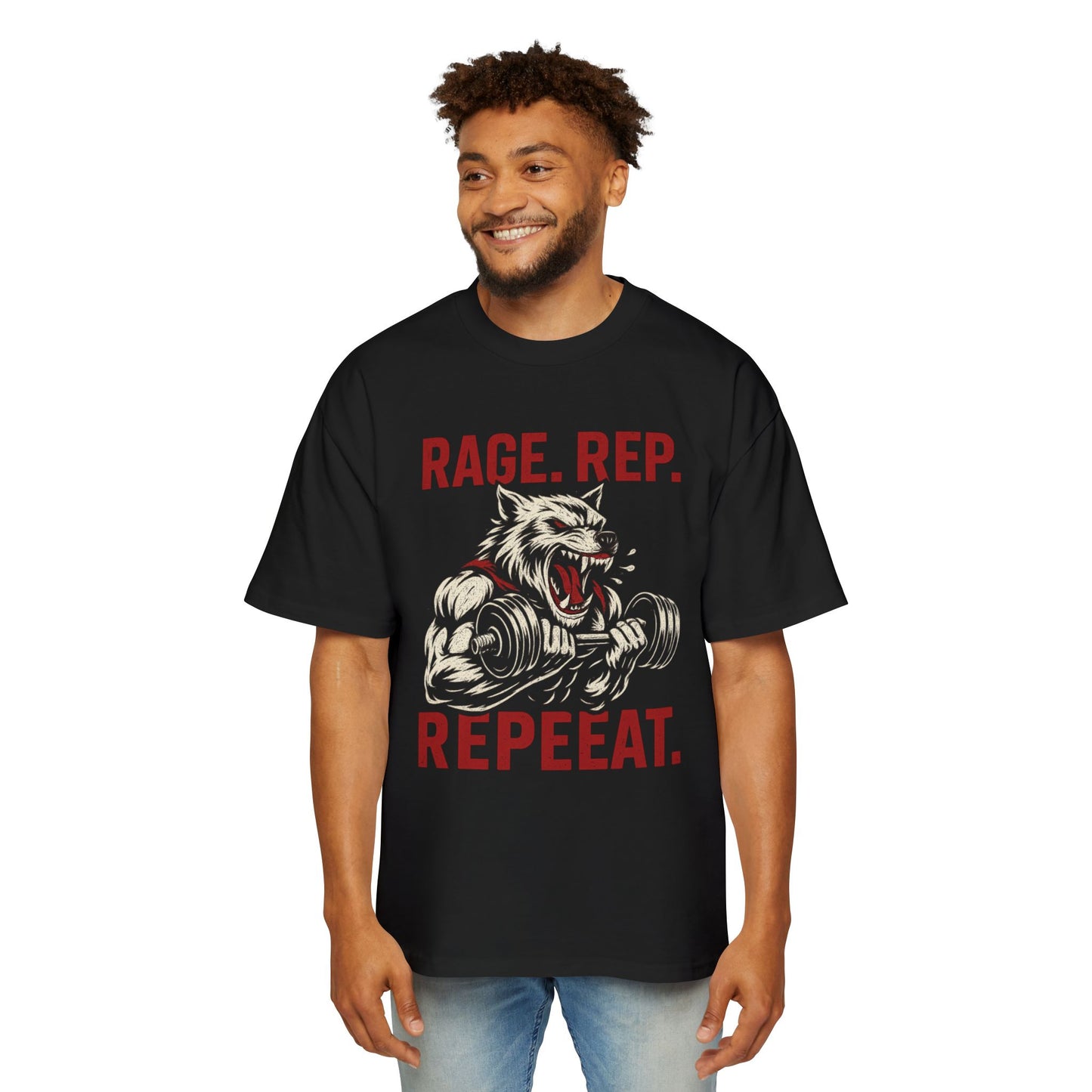 Rage Rep Repeeat Oversized Heavy Gym Tee