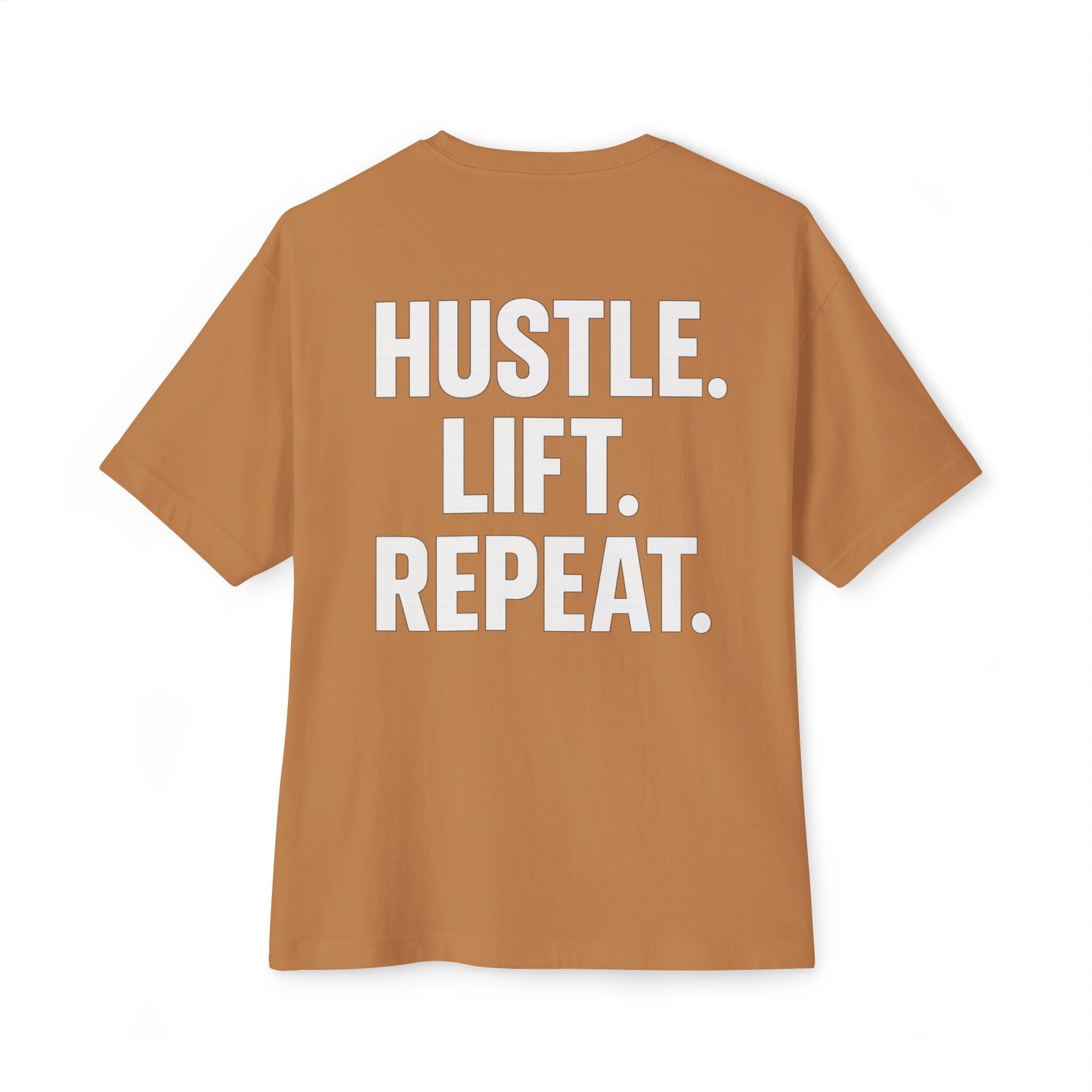 Oversized Gym T-Shirt - Hustle Lift Repeat | Heavyweight Lifter Tee
