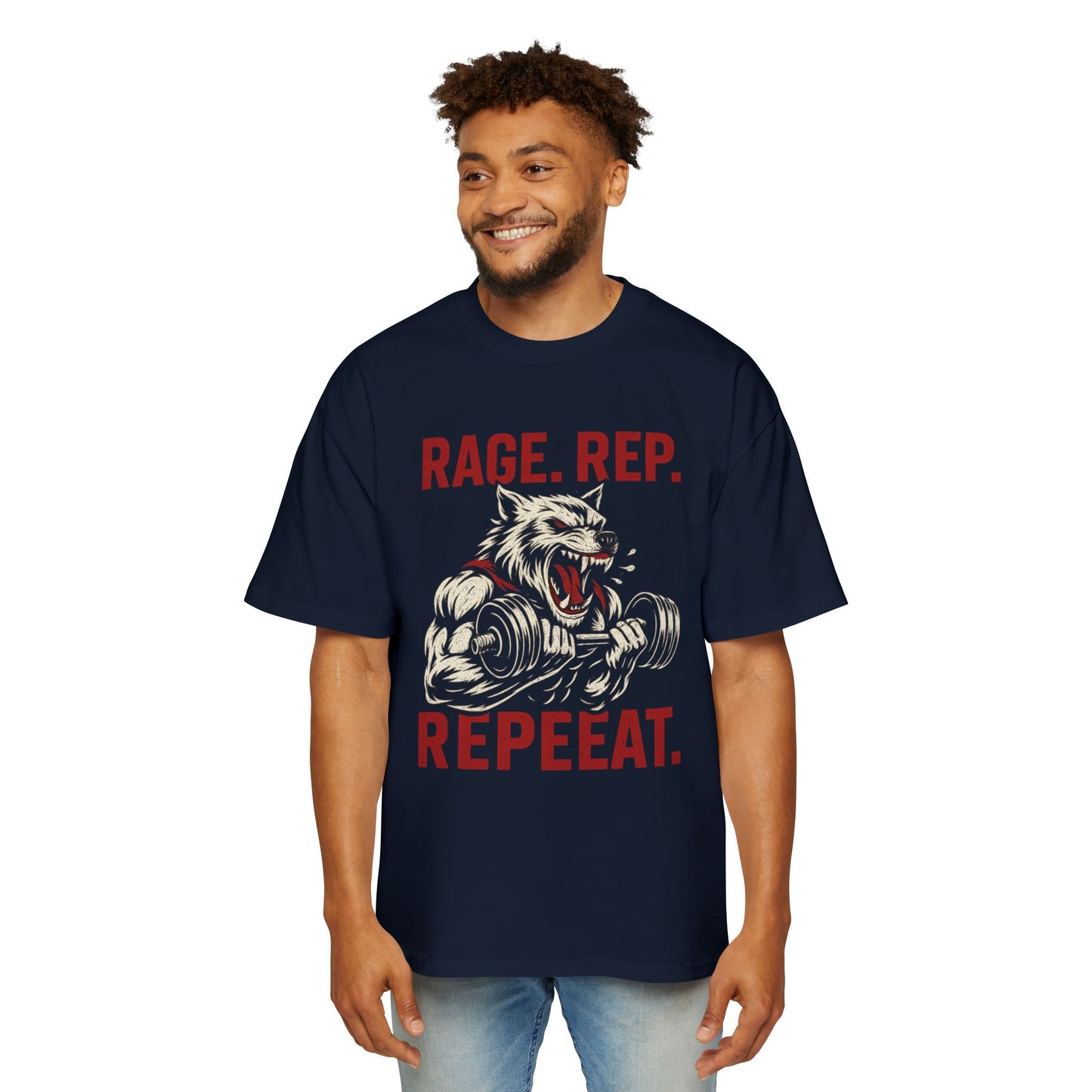 Rage Rep Repeeat Oversized Heavy Gym Tee