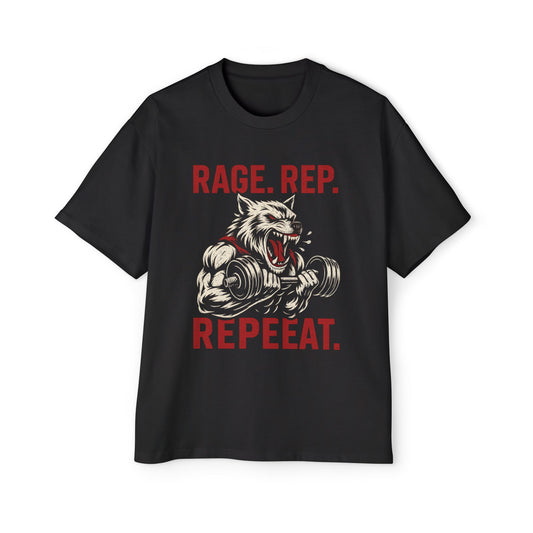 Rage Rep Repeeat Oversized Heavy Gym Tee