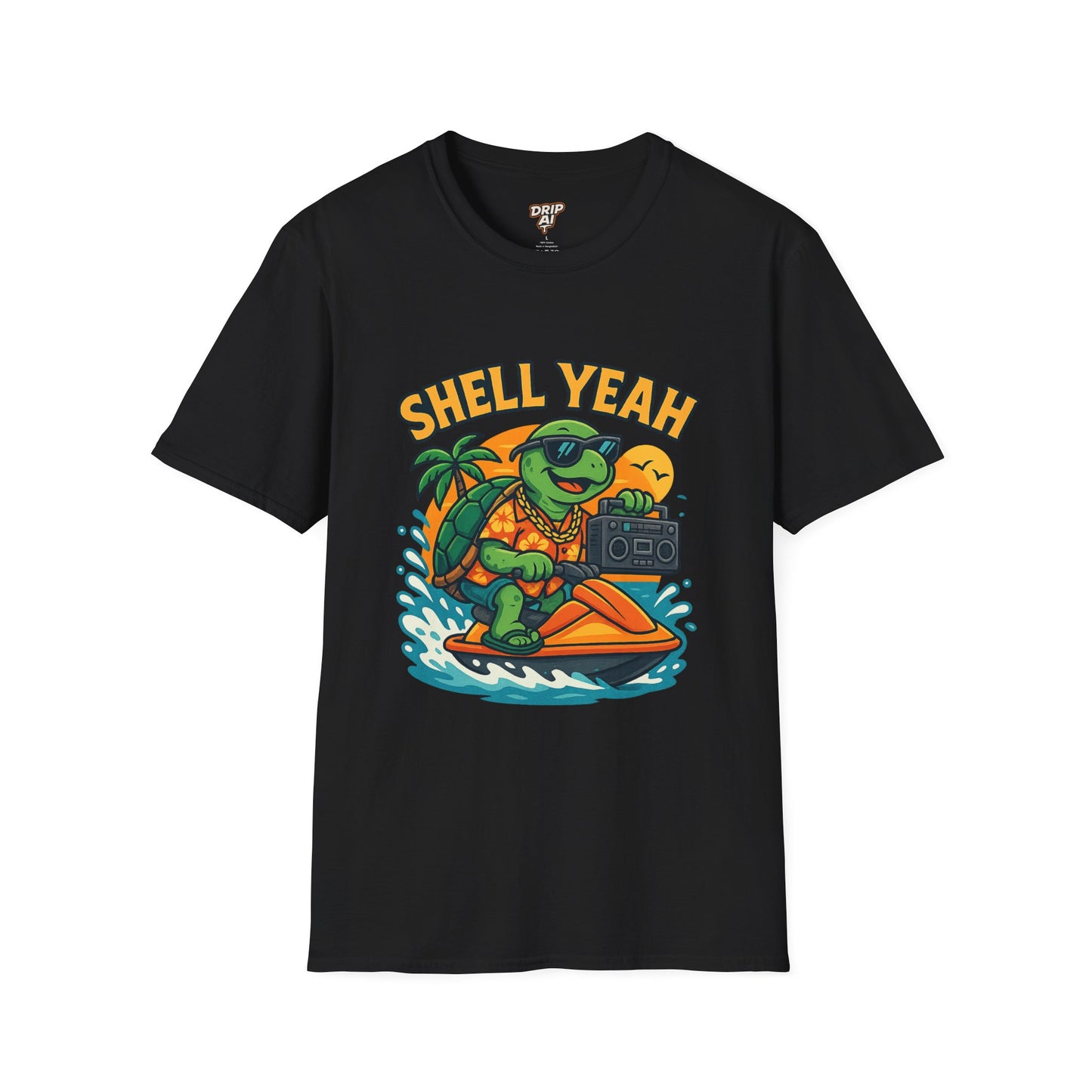 Shell Yeah Turtle T-Shirt – Funny Summer Tee for Beach Days & Jet Ski Vibes
