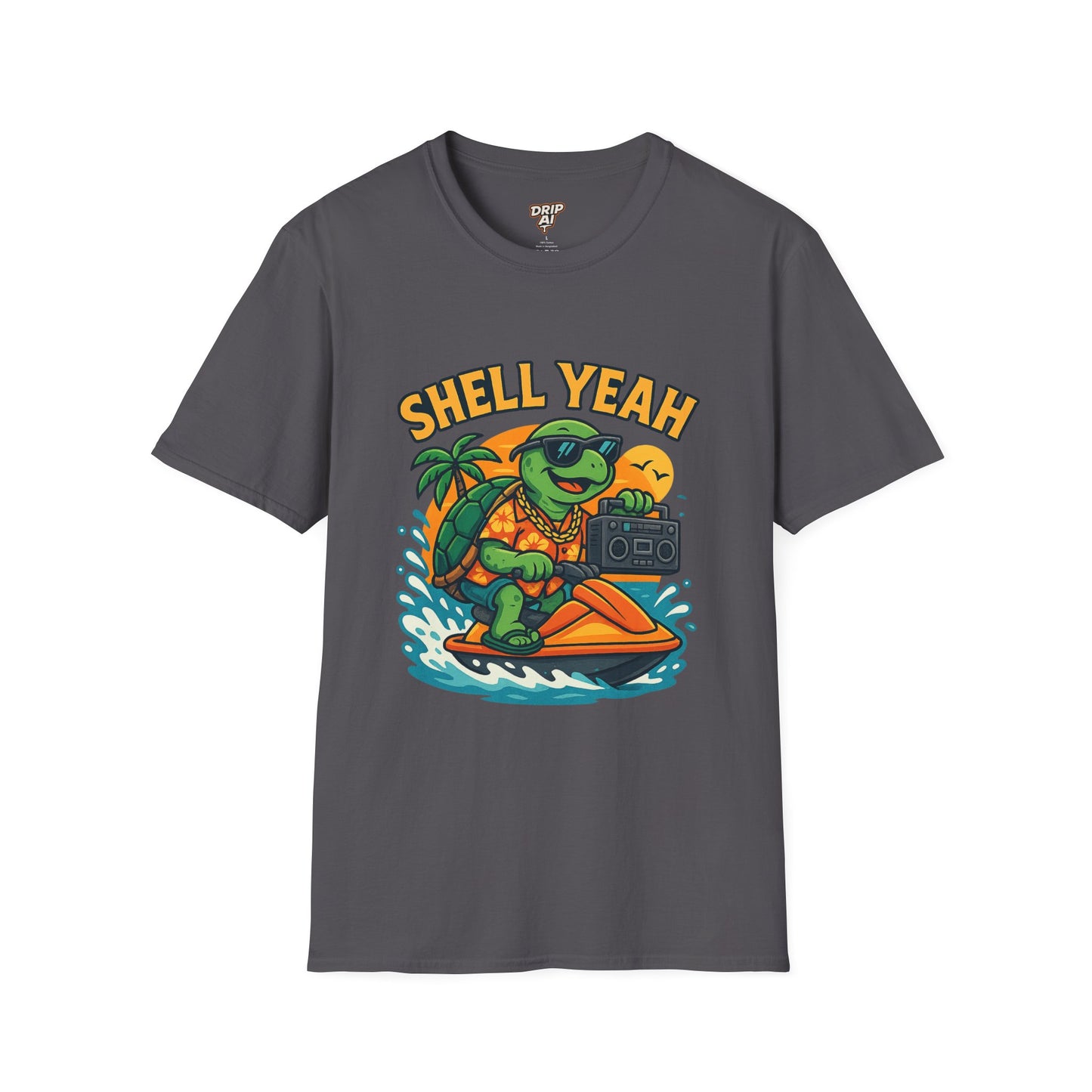 Shell Yeah Turtle T-Shirt – Funny Summer Tee for Beach Days & Jet Ski Vibes
