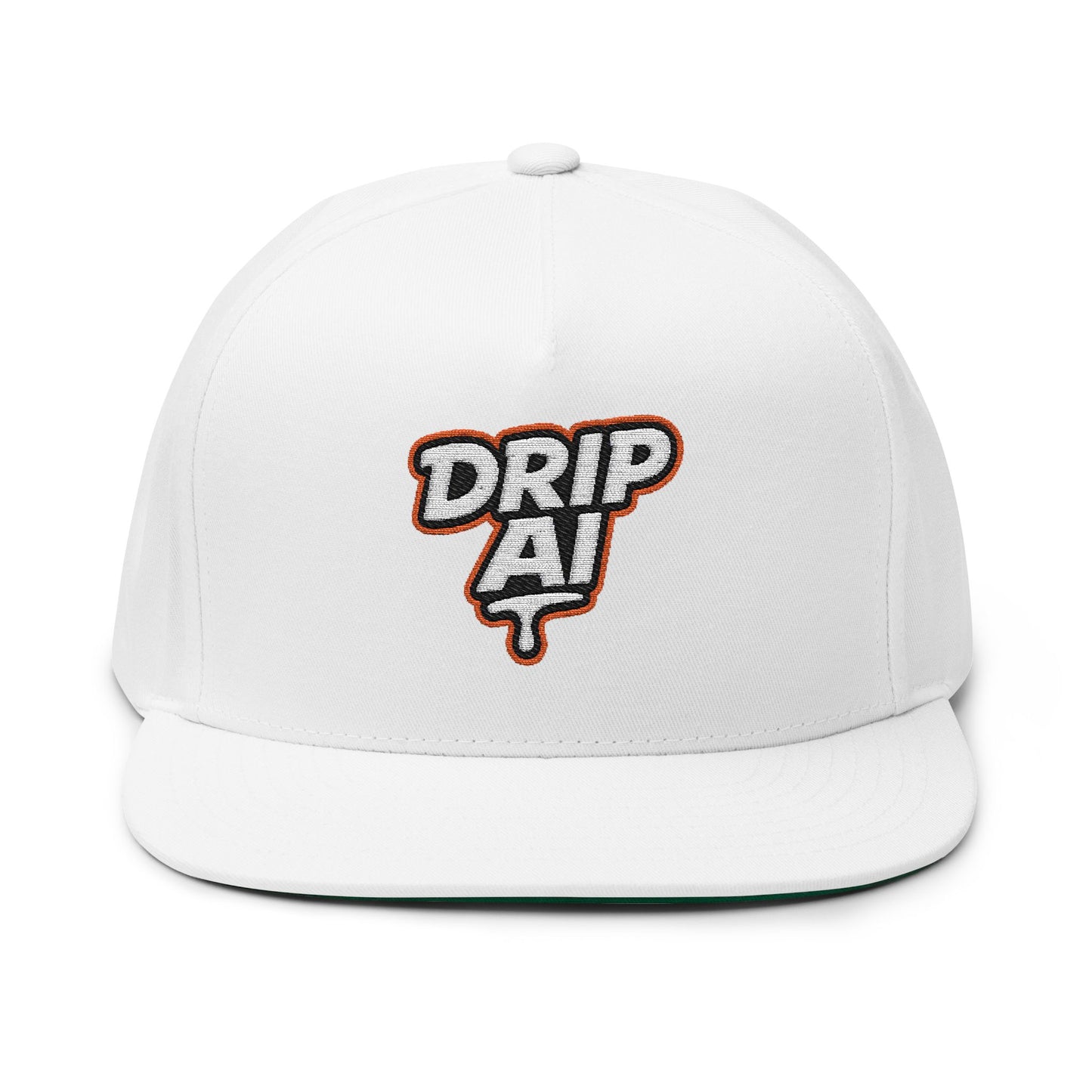 Drip AI Flat Bill Snapback Hat | Vintage Streetwear Cap | Bold Embroidered