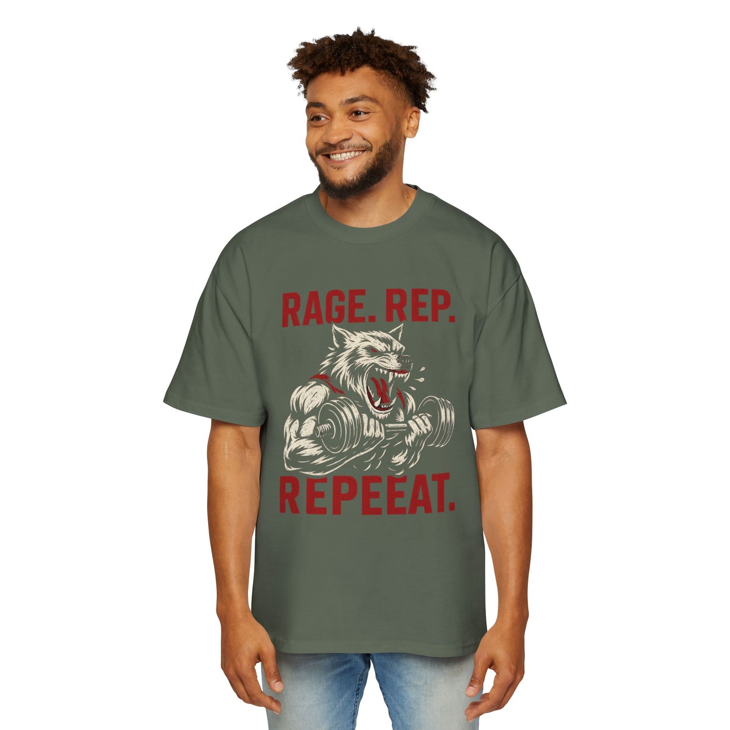 Rage Rep Repeeat Oversized Heavy Gym Tee