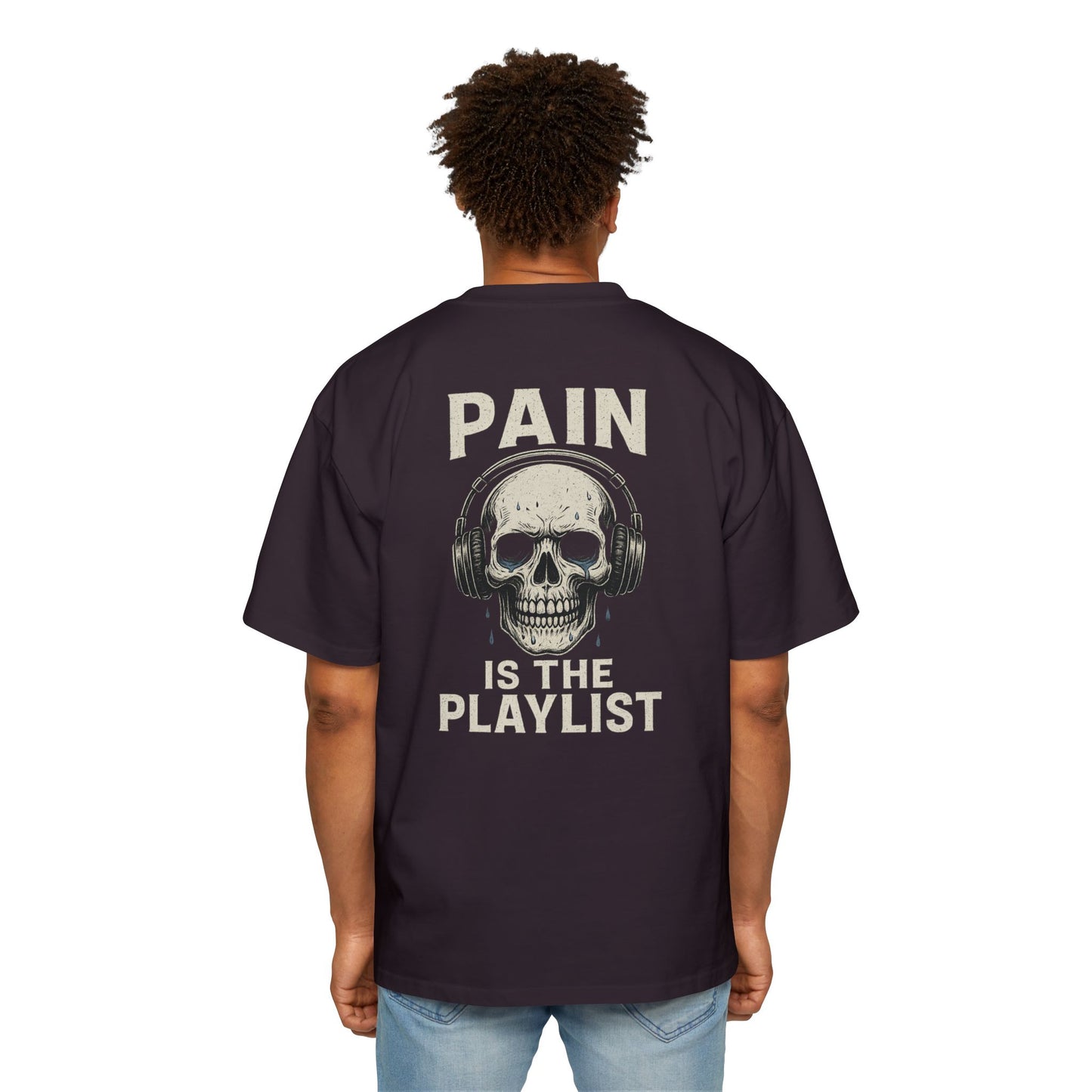 Pain Is the Playlist Oversized Heavy Gym Tee