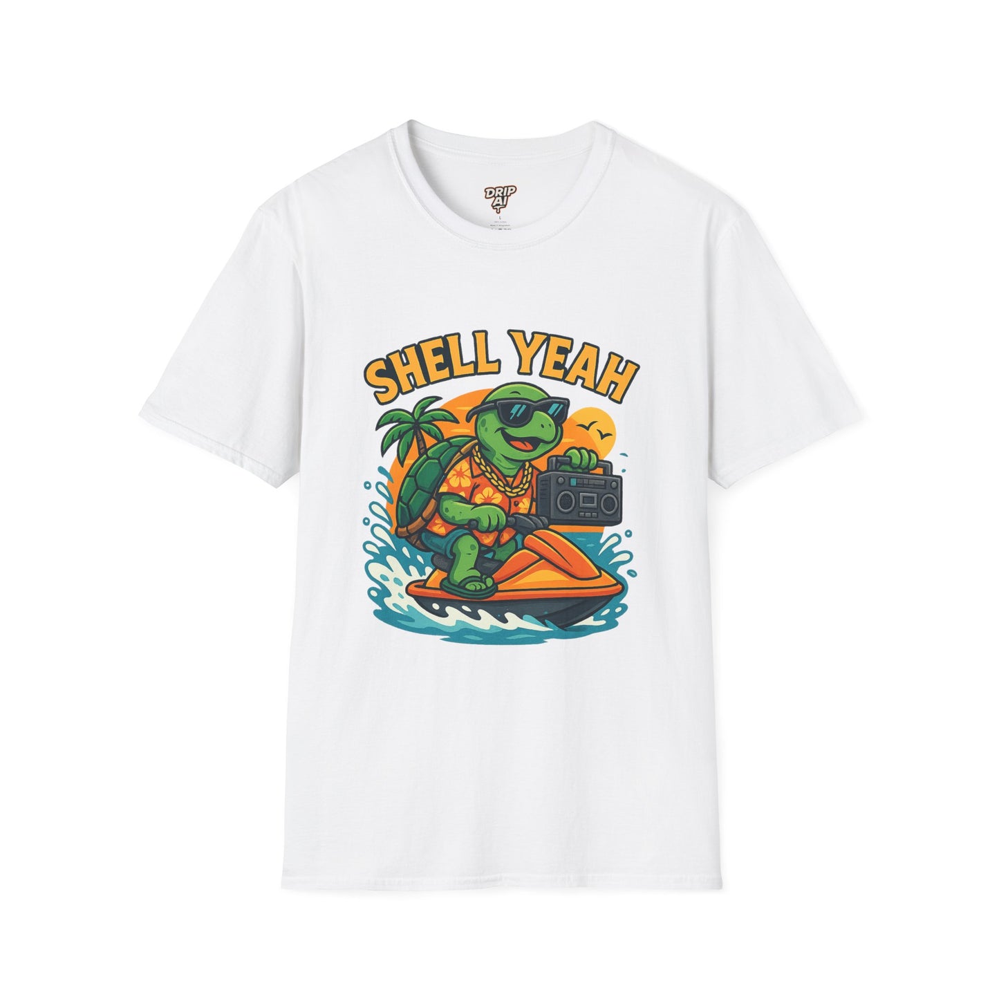 Shell Yeah Turtle T-Shirt – Funny Summer Tee for Beach Days & Jet Ski Vibes