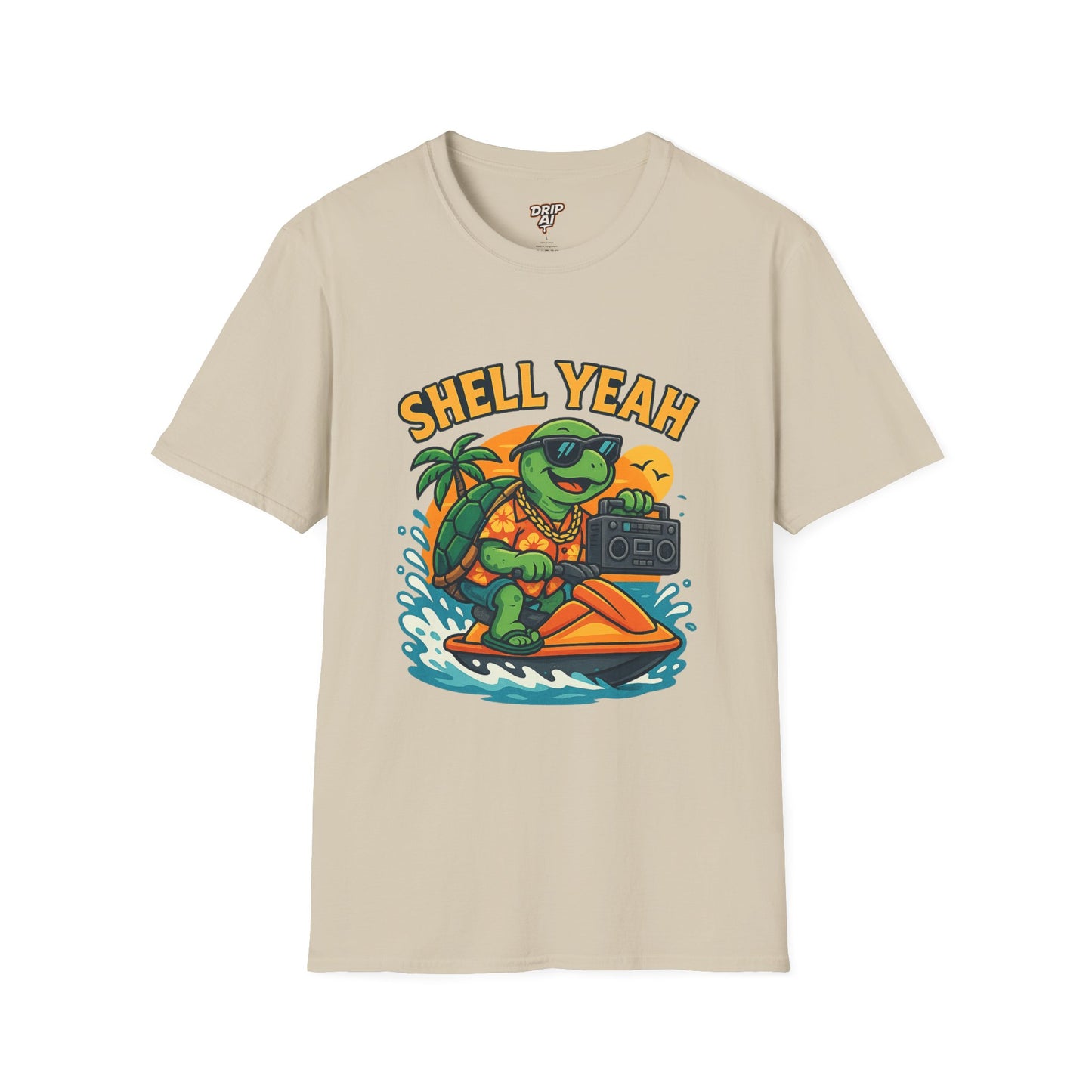 Shell Yeah Turtle T-Shirt – Funny Summer Tee for Beach Days & Jet Ski Vibes