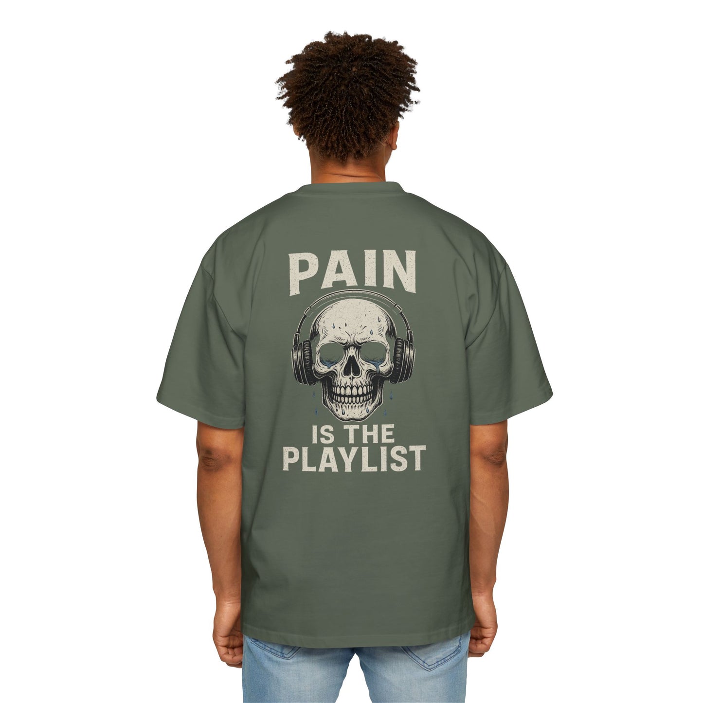 Pain Is the Playlist Oversized Heavy Gym Tee
