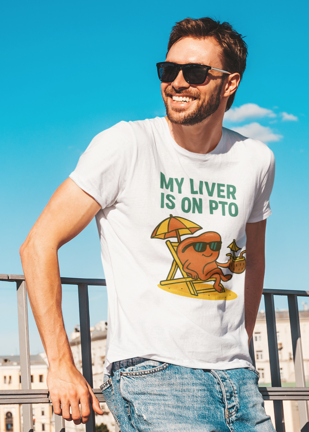 My Liver Is On PTO – Funny Vacation T-Shirt | Drinking Tee for Beach Days & Parties