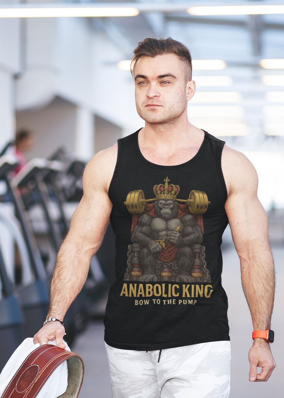 Anabolic King Tank Top | Funny Gym Shirt for Lifters | Bodybuilding Streetwear